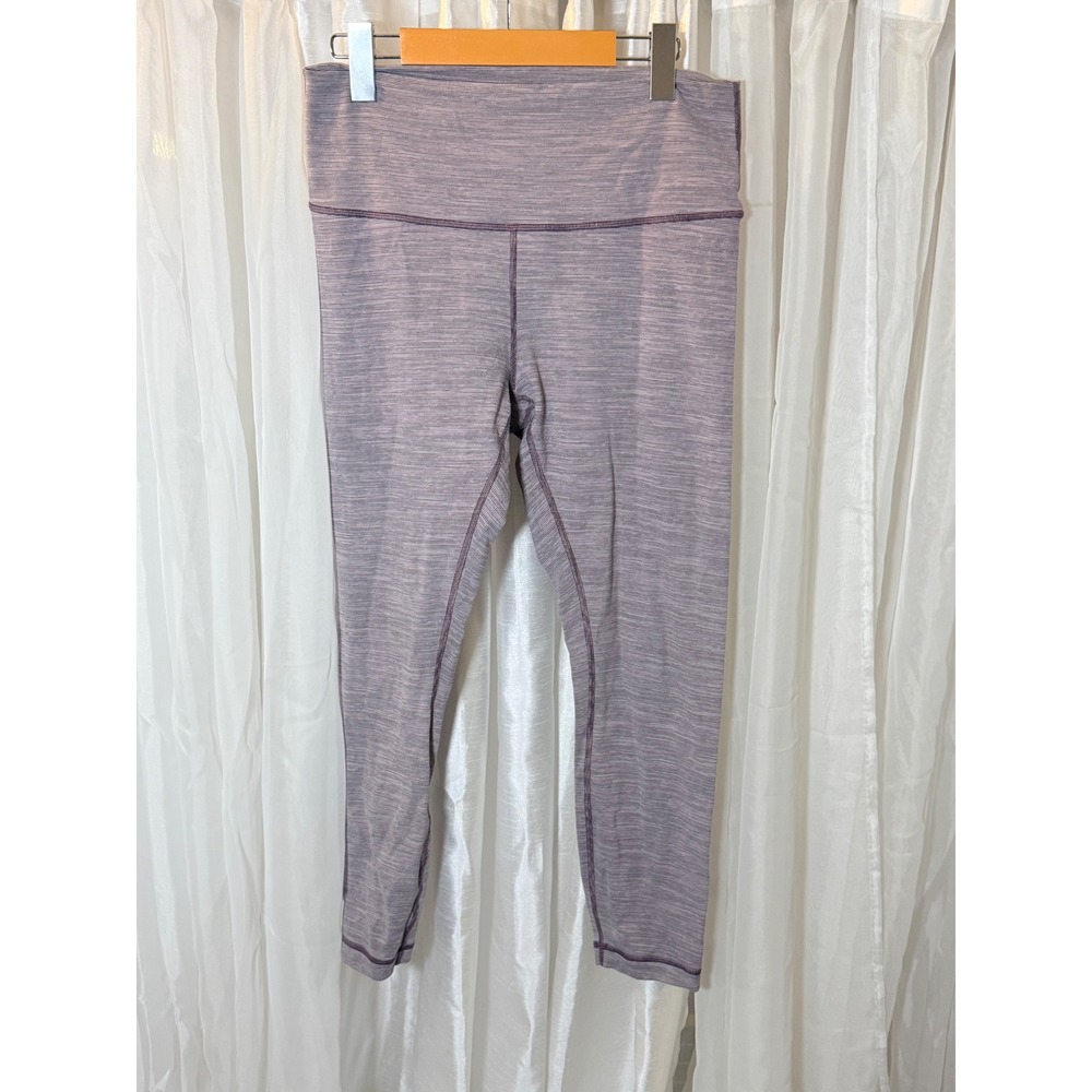 Lululemon Leggings Womens 12 Purple Space Dye High Rise Athletic Yoga Pants